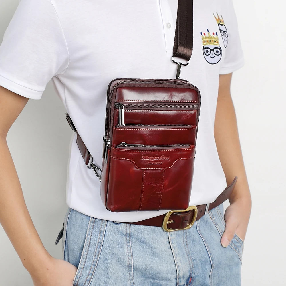 

MEIGARDASS Genuine Leather Fashion Shoulder Bag Men Messenger Bag iPad Bags Vintage Crossbody Bags Male Chest Pack Handbags 2018