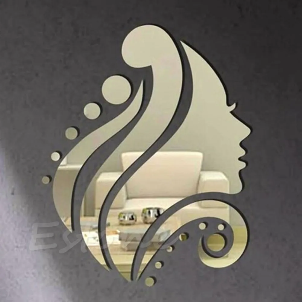 Home decoration wall sticker Modern New Beauty Mirror Style Removable