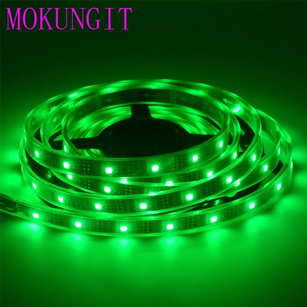 Mokungit возможностью погружения на глубину до 30 м, 5 м/рулон DC5V WS2801 160 5050 SMD RGB светодиодные ленты индивидуально адресуемых 32 светодиодов/M программирования Arduino ambilight ТВ свет