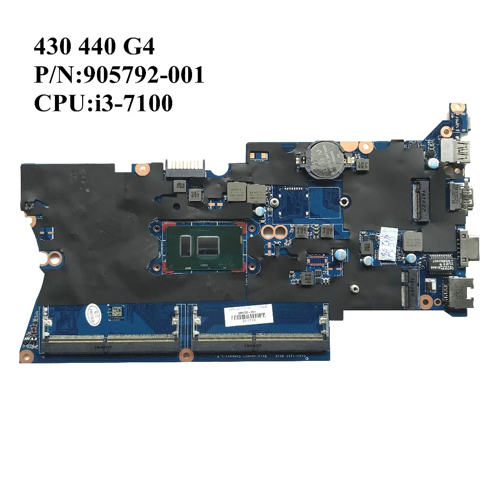 Материнская плата SZWXZY для ноутбука HP ProBook 430 440 G4 905792-001 SR2ZW I3-7100u DA0X81MB6E0 100% рабочая |