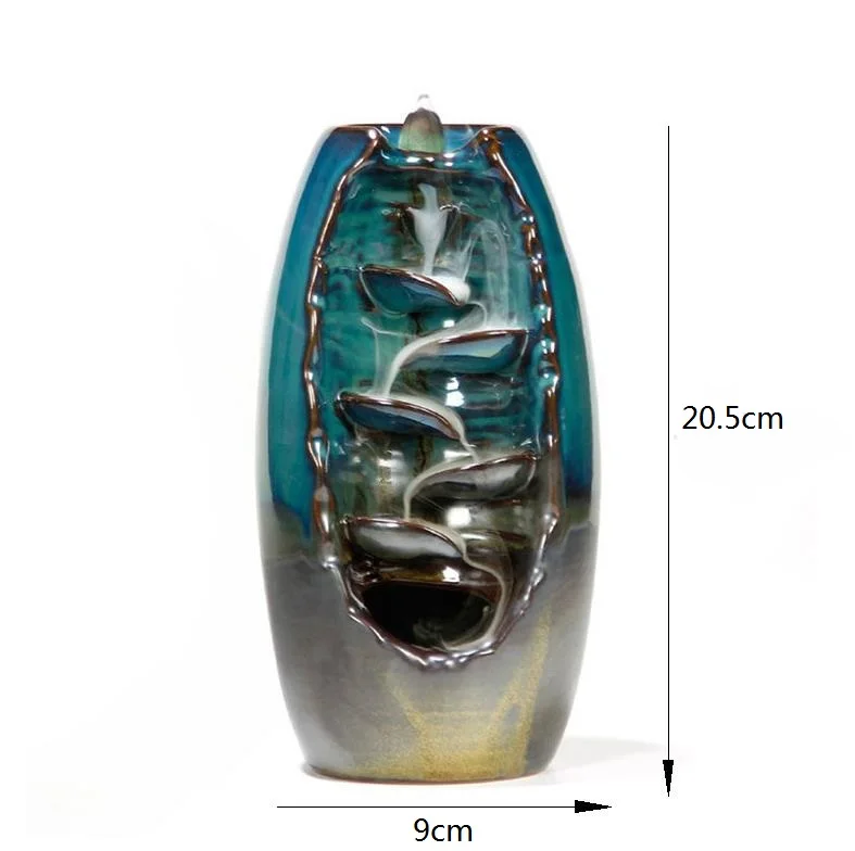Водопад курильница для благовоний горелка ручной работы керамическая курильница ладан держатель Крытый Ретро стиль для домашнего декора с 10 конусами благовония