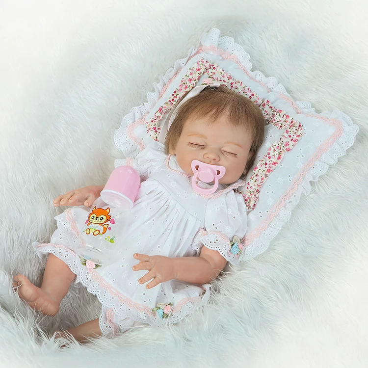 20 Full Body Silicone Reborn Baby Doll 50cm Lovely Vinyl Newborn Girl Babies Toddler Dolls Lovely Brithday Gift Bathe Toy