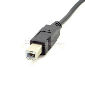 

USB 2.0 B Type Male to Female Printer Scanner Hard Disk Extension Cable with Screws for Panel Mount 50cm