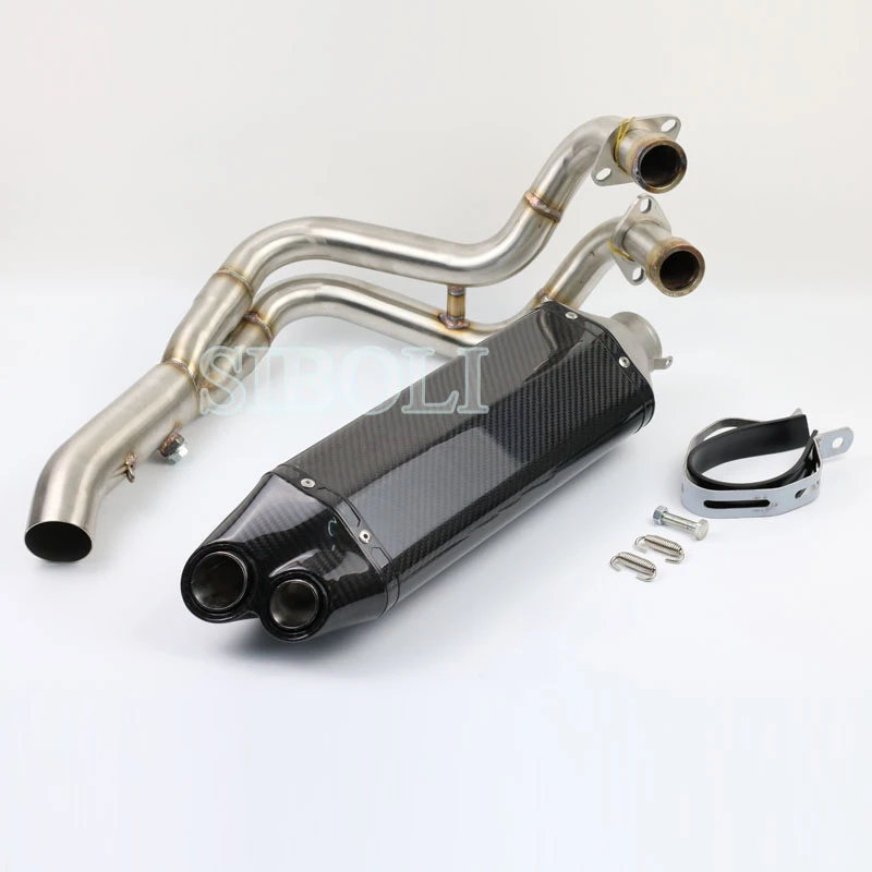 Mt 07 Ft 07 Motorcycle Stainless Steel Exhaust Link Mid Pipe Full System Real Carbon Fiber Muffler For Yamaha Mt 07 Ft 07 Ak128 Full System Exhaust Full Systemexhaust Full Aliexpress