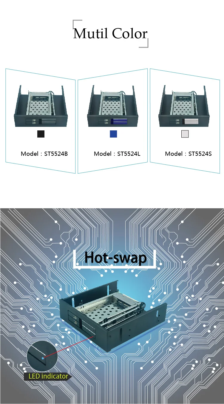 Dual Bay 2.5 дюймов внутреннего HDD mobile rack для 5.25in оптический PC залив с замком с горячей замены с trayless