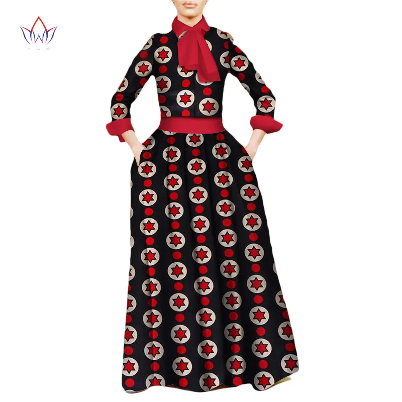 Лето 2019 г. Базен riche традиционные африканские платье комплект из двух предметов хлопок плюс размеры Дашики 7xl натуральный африканская юбка