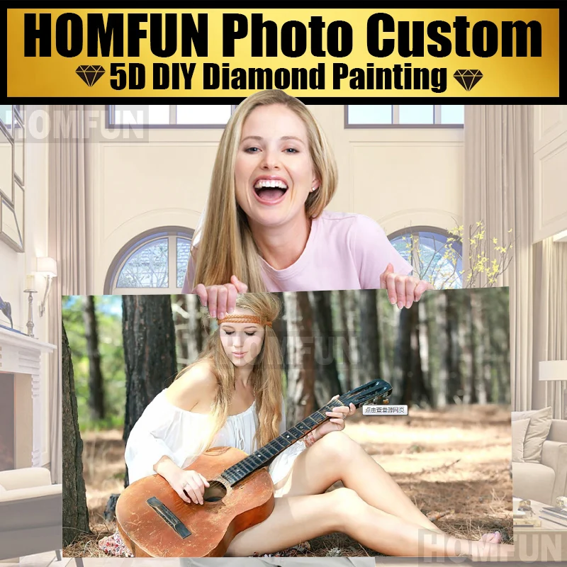 HOMFUN фотографии на заказ сделать свой собственный Алмаз Картина полностью