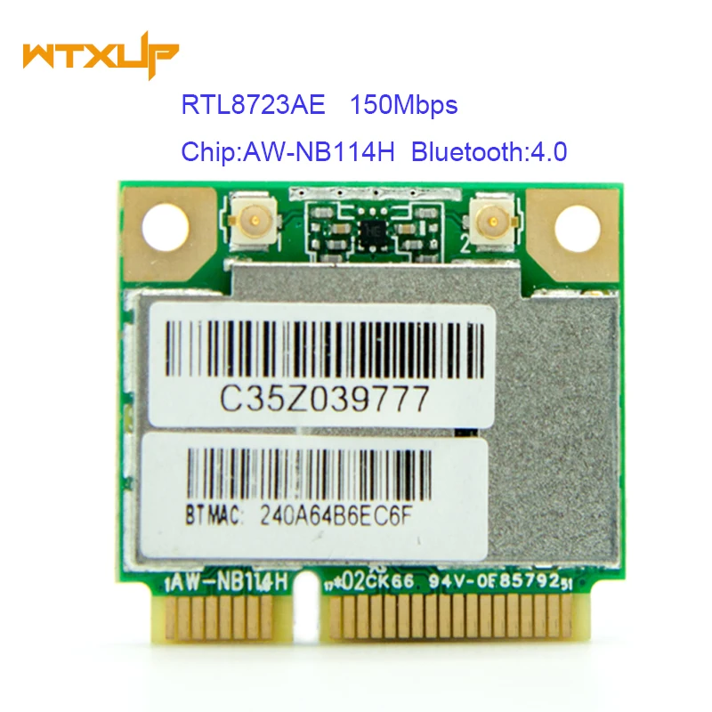RTL8723AE Combo MiniCard 802.11b/g/n для AzureWave AW-NB114H mini PCI-E беспроводной адаптер WiFi карта Bluetooth 4,0