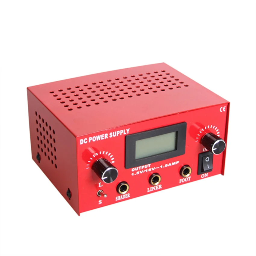Profesional rojo/azul/negro Acero dual digital LCD Fuentes de energía para tatuar fuentes de alimentacion tatuaje tatouage d'alimentation