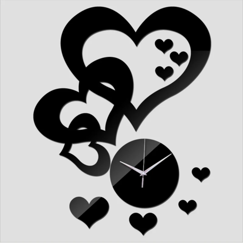 

2018 new hot 3d wall clocks europe home decor diy crystal Quartz self adhesive wall clock stickers art watches free shipping