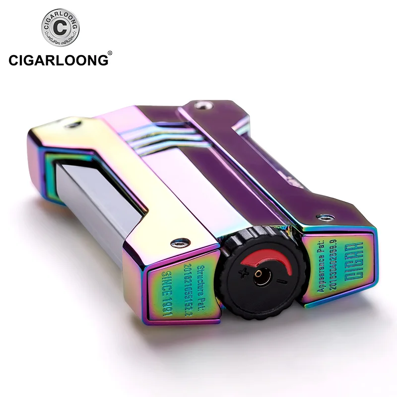 Butane Gas Lighter Metal Windproof Cigar Torch Lighter Portable Jet Flame Cigarette Lighter with Gift Box
