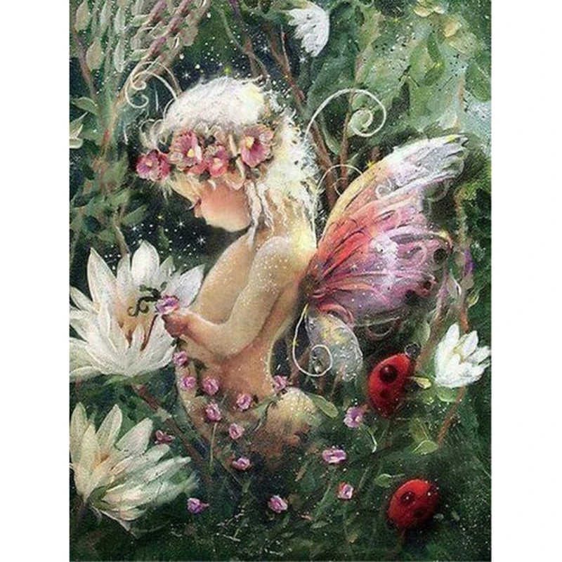 

Diy Diamond Embroidery Mosaic Patterns Crystal Cross Stitch Full Drill Square/Round 5D Diamond Painting Girl Elf Kids Room