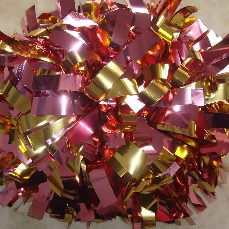 

Custom Color Professional Metallic Cheerleader Pom poms 3/4"x 6" Baton Handle Competion Game Costume Poms 180g Thick