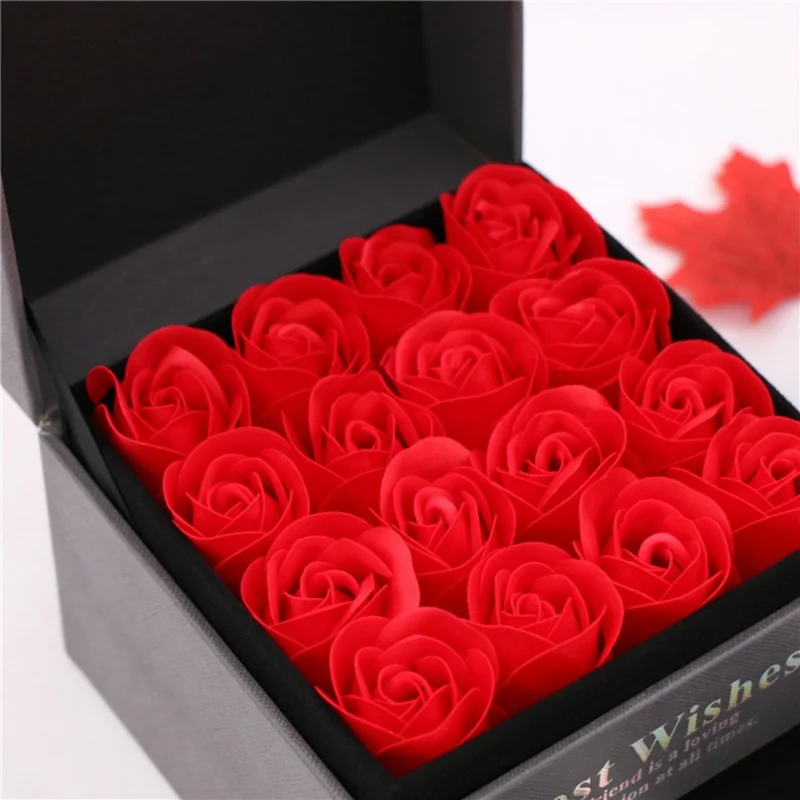 Творческий градиент роза мыло цветок коробка для хранения ювелирных изделий День Святого Валентина праздничные вечерние принадлежности моделирование украшения цветы
