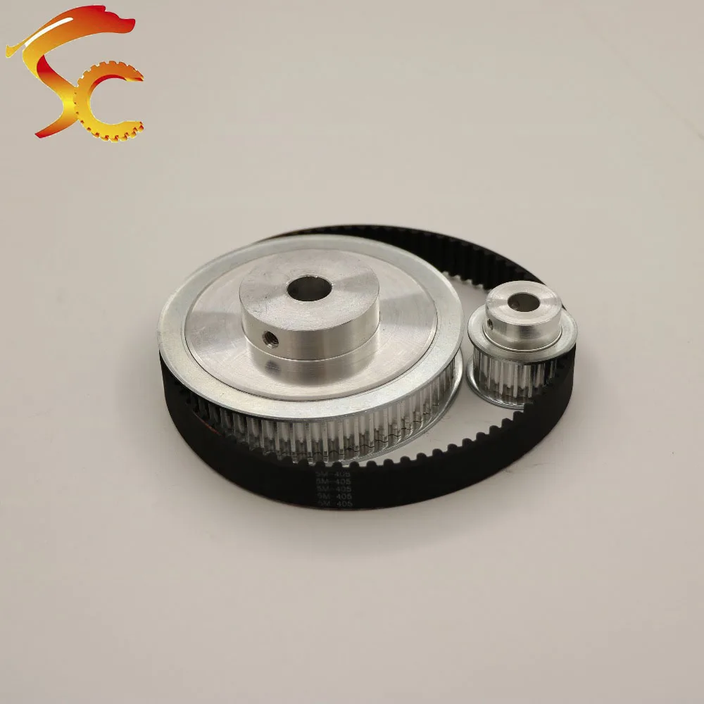 

Freeshipping Timing Belt Pulley HTD 5M 60teeth 20teeth Reduction 3:1 Engraving machine accessories belt width 15mm Bore 12&8mm