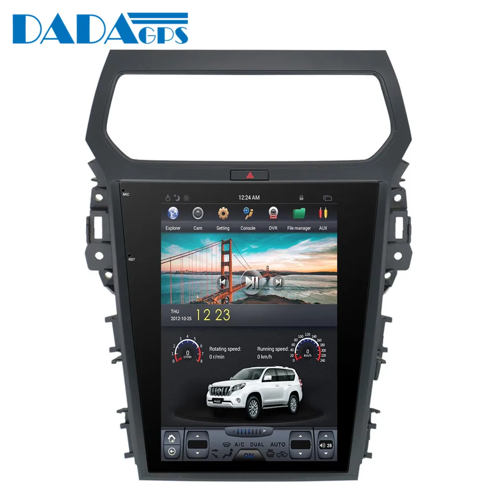 Excellent 12.1"Tesla style Android Car No DVD Player GPS Navigation For Ford Explorer 2010 2011 2012 2013 2015 2016 multimedia radio 4
