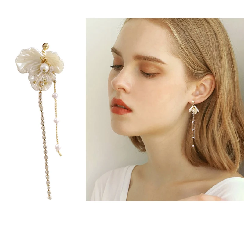 Patrón De Flores Zirconia Cúbica Pendientes De Borlas Para Patrón De Flores Zirconia Cúbica Pendientes De Borlas Para