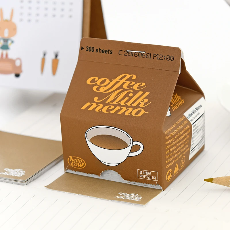 Творческая молоко коробка рисования Примечание memo pad бумага Милая записка для записок бумаги канцелярские Липкие заметки