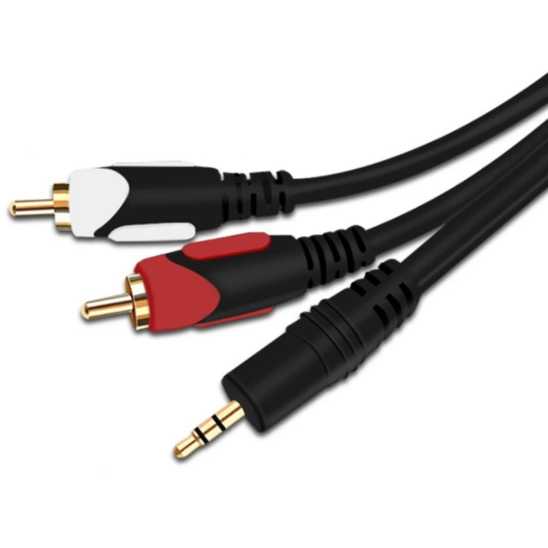 Rankman Gold Plated 3.5mm Jack to 2RCA AUX RCA Audio Cable for PC Laptop MP3 DVD TV 