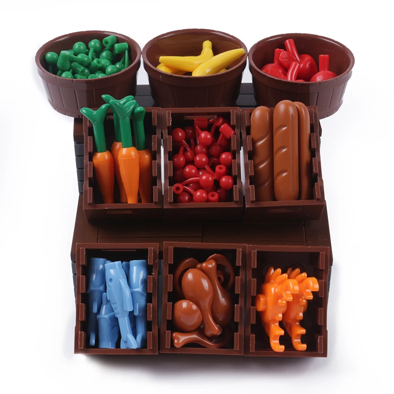 

Parts Breadfruit Fish Food Box Toys legoing City Friends Building Blocks City Building Blocks Accessories Parts Building Blocks