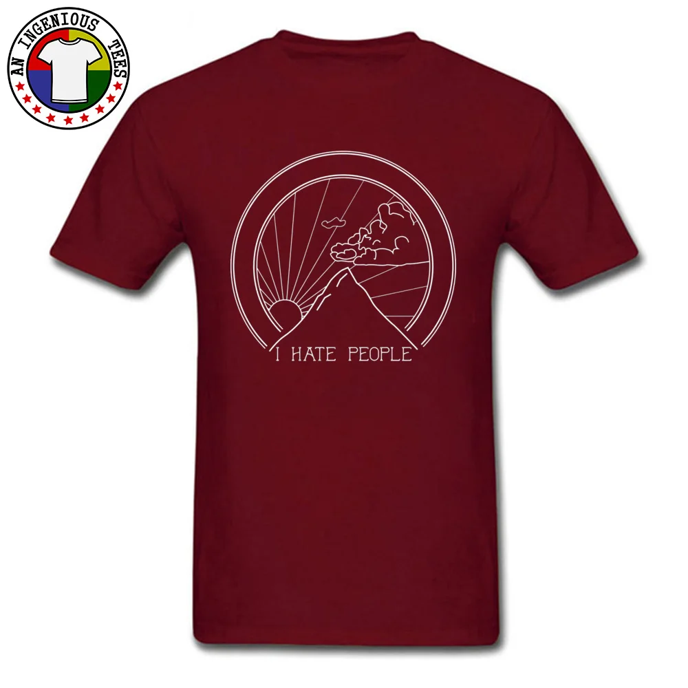 Casual Summer Tees Short Sleeve for Men Cotton Fabric April FOOL DAY Crew Neck T-shirts Casual Tops Shirts Slim Fit I Hate People - Sarcastic Quote -5755 maroon