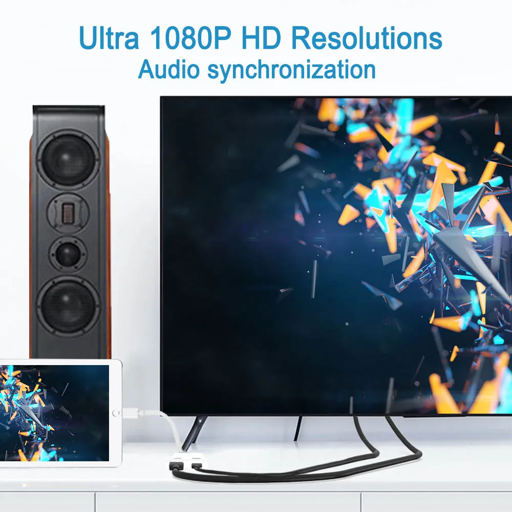 For Lightning Digital AV Adapter with Light-ning Charging Port for HD TV Monitor Projector 1080P for iPhone/iPad/Pod/iOS 11-12.1 For Lightning Digital AV Adapter with Light-ning Charging Port for HD TV Monitor Projector 1080P for iPhone/iPad/Pod/iOS 11-12.1