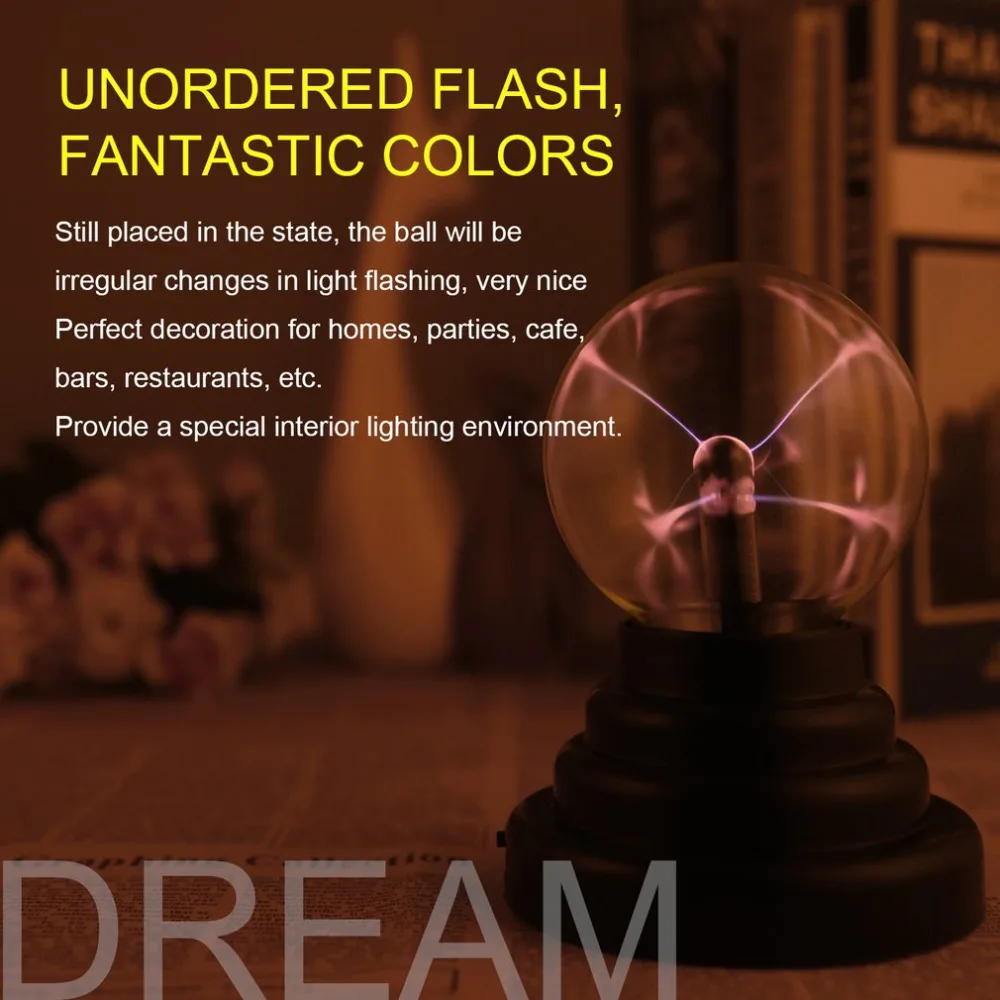 ICOCO Одежда высшего качества 3 дюйма Магия USB Plasma Ball Сфера свет магия плазменный шар кристалл прозрачный свет лампы украшения дома