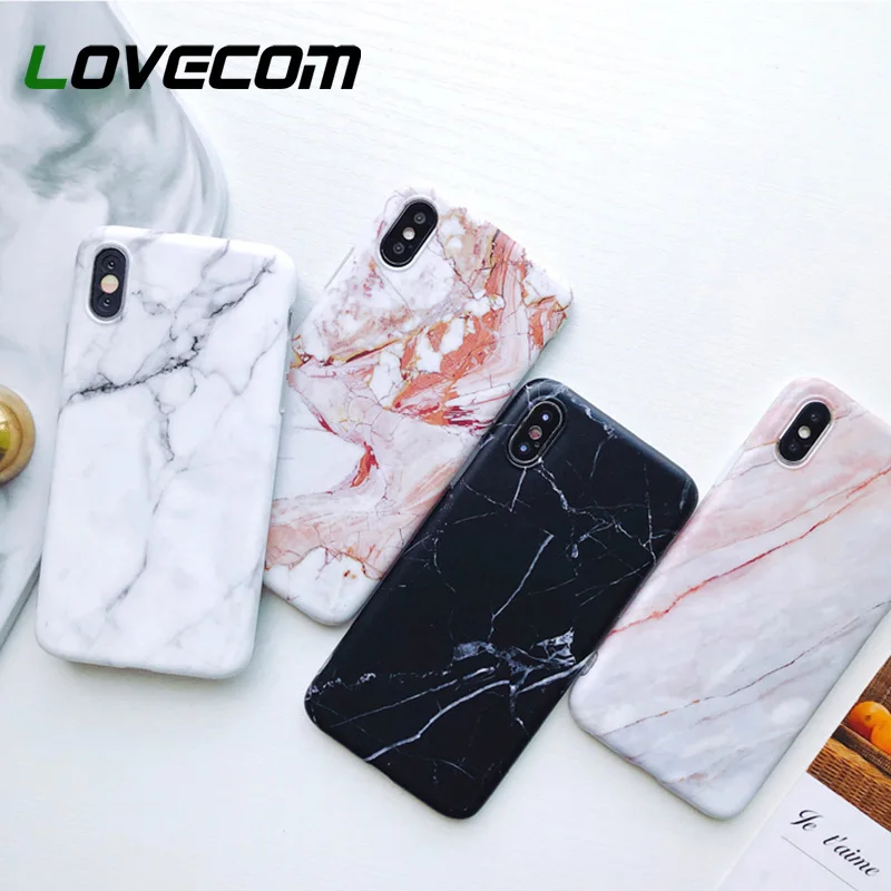 Мраморный чехол LOVECOM для iPhone 12 11 Pro Max Mini XR X XS 7 8 6S Plus матовый мягкий IMD с полным