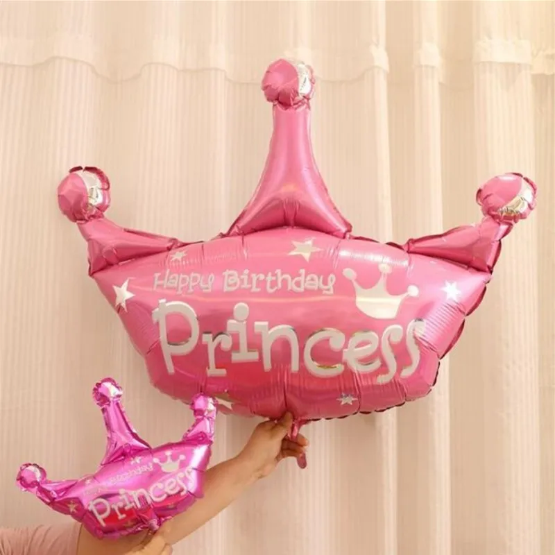 Большой розовый надувной Корона фольгированные шары Baby Shower украшения день