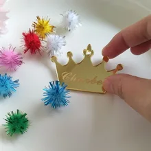 На заказ Корона акриловое зеркало шоколадная бирка лазерная обработка на заказ Название Зеркальная Наклейка DIY сторонний Декор