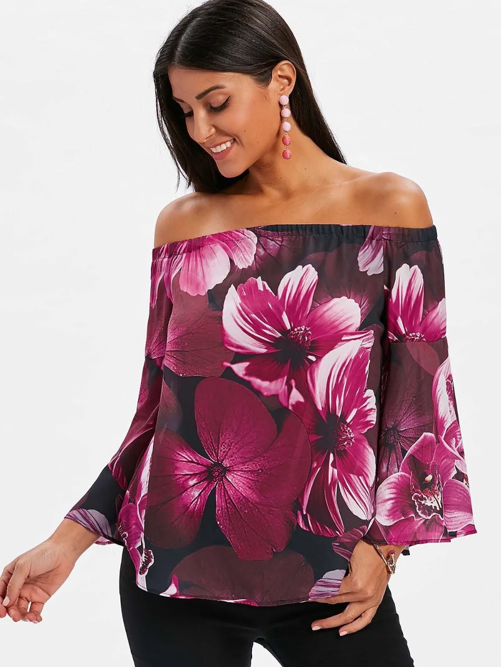 off shoulder full sleeve top