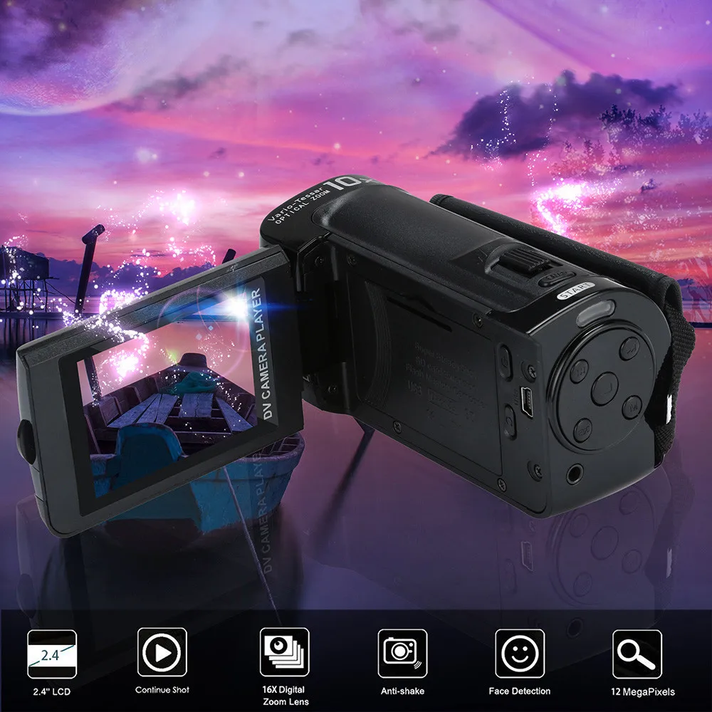 Видеокамера HD 1080P Портативная Цифровая камера 16X цифровой зум Мини камера носимые устройства подводная камера