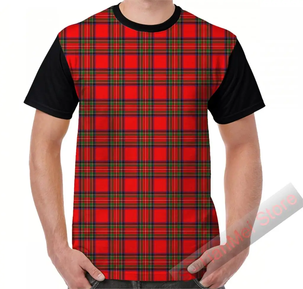 Summer Graphic t shirt men tops tees Royal Stewart Tartan printed women funny T-Shirt Short Sleeve Casual tshirts | Мужская одежда