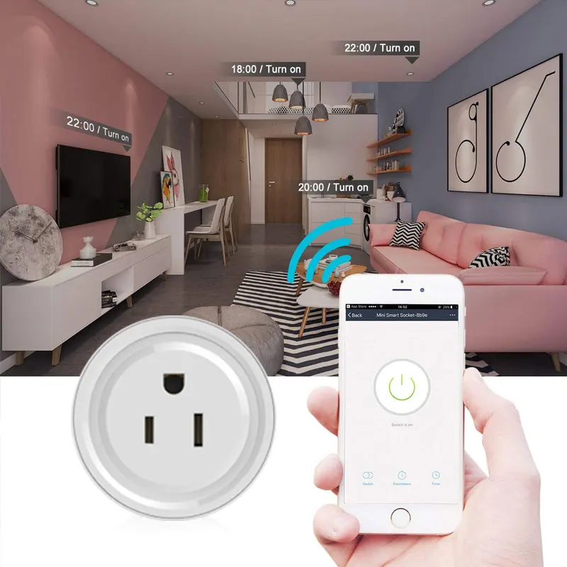 Умная Wi Fi розетка с поддержкой приложения Alexa Google Home программируемая умная IFTTT