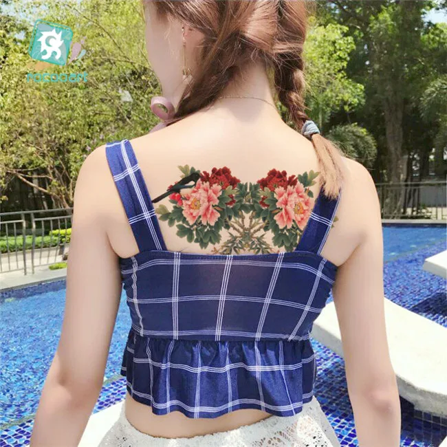 

Latest Flower Body Art Temporary Tattoo Waterproof Chest Neck Temporary Sticker Underboobs Tattoo Designs
