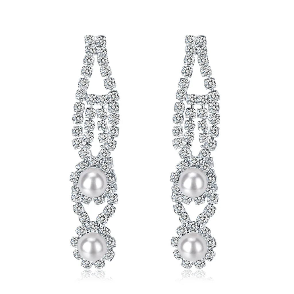 

European and American fashion temperament water drill Earrings Ms. Crystal Earrings Fashion Jewelry