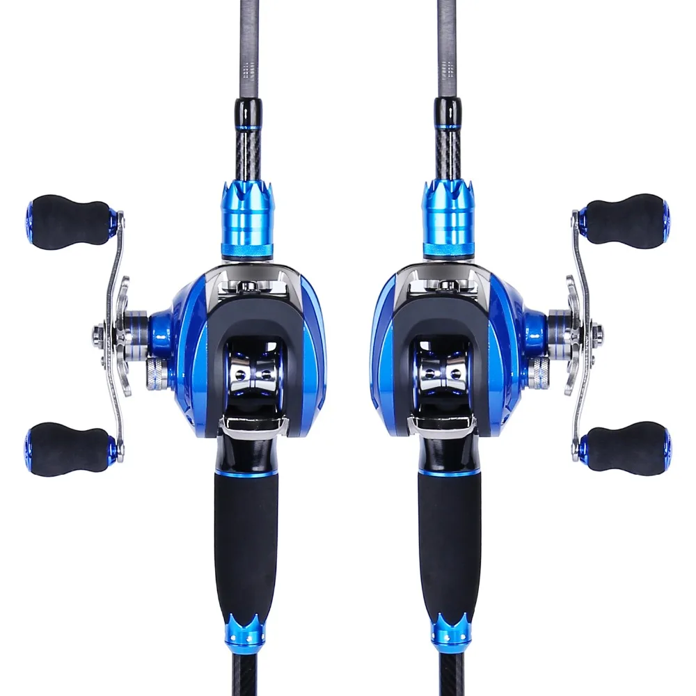 Sougayilang Blue Fishing Lure Rod and Baitcasting Reel Combo Carbon Casting Spinning Rod and Casting Fishing Reel Set Pesca Pole Sougayilang Blue Fishing Lure Rod and Baitcasting Reel Combo Carbon Casting Spinning Rod and Casting Fishing Reel Set Pesca Pole