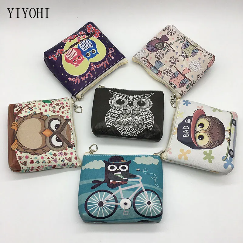 

Cute Girl Animal Coin Purses Holder Kawaii Owl Pattern Women Mini Change Wallets Money Bag Children Zipper Pouch Zero Bag Gift