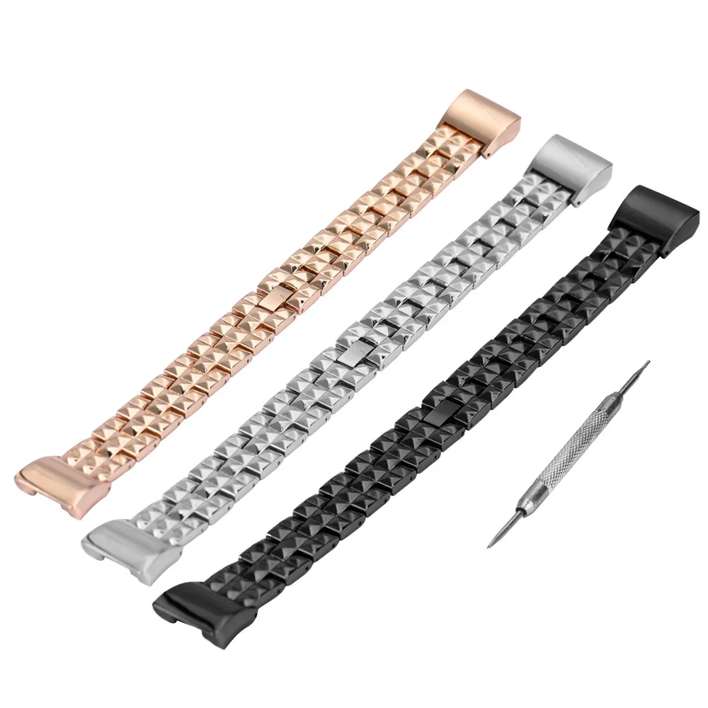 

2017 New Design Genuine Stainless Watchbands Gold Steel watch bands Bracelet Smart Watch Band Strap For Fitbit Charge 2 reloj