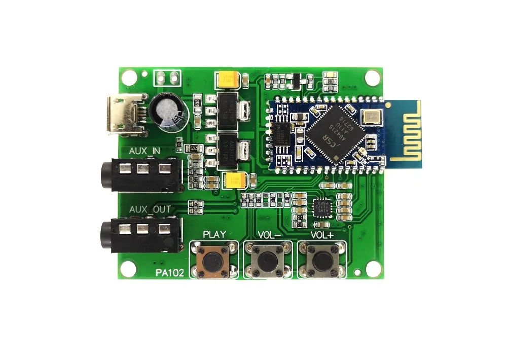 

PA102 Bluetooth 4.2 audio receiver CSRA64215 supports aux input and output board