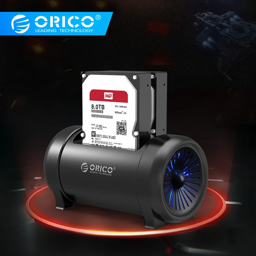 

ORICO Two Bay Offline Clone HDD Docking Station 2.5" &3.5" HDD with Cooling Fan and 12V DC 5628US3 HDD Station Power Adapter