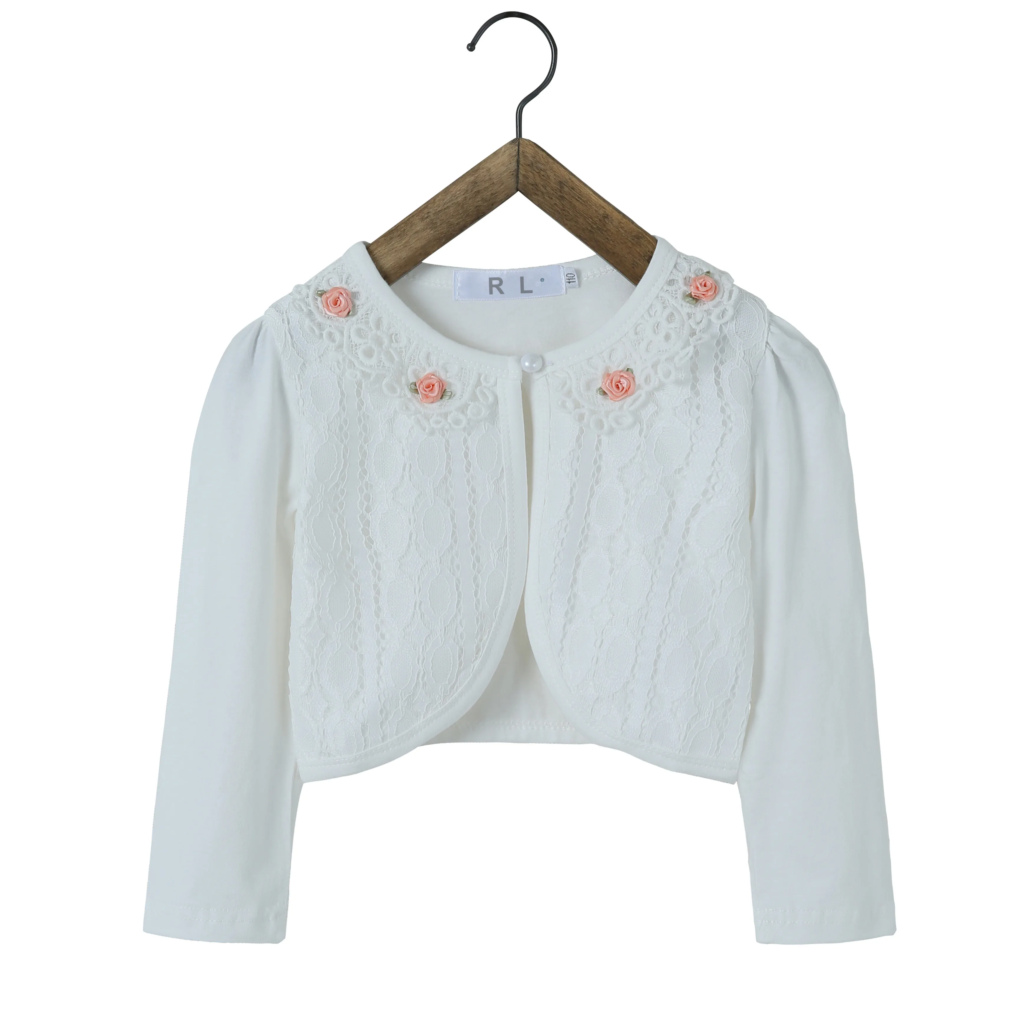 Верхняя одежда для маленьких девочек, хлопок, розовая куртка для маленьких девочек, тонкий кардиган, пальто для 12, 24 месяцев, одежда для маленьких девочек, RKC175002 - Цвет: White