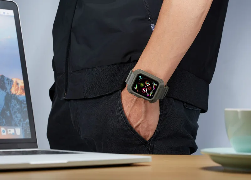 Прочный защитный чехол с резиновой силиконовой лентой для apple watch sereis 3 2 1 38 мм 42 мм ремешок для iwatch 3 2 1