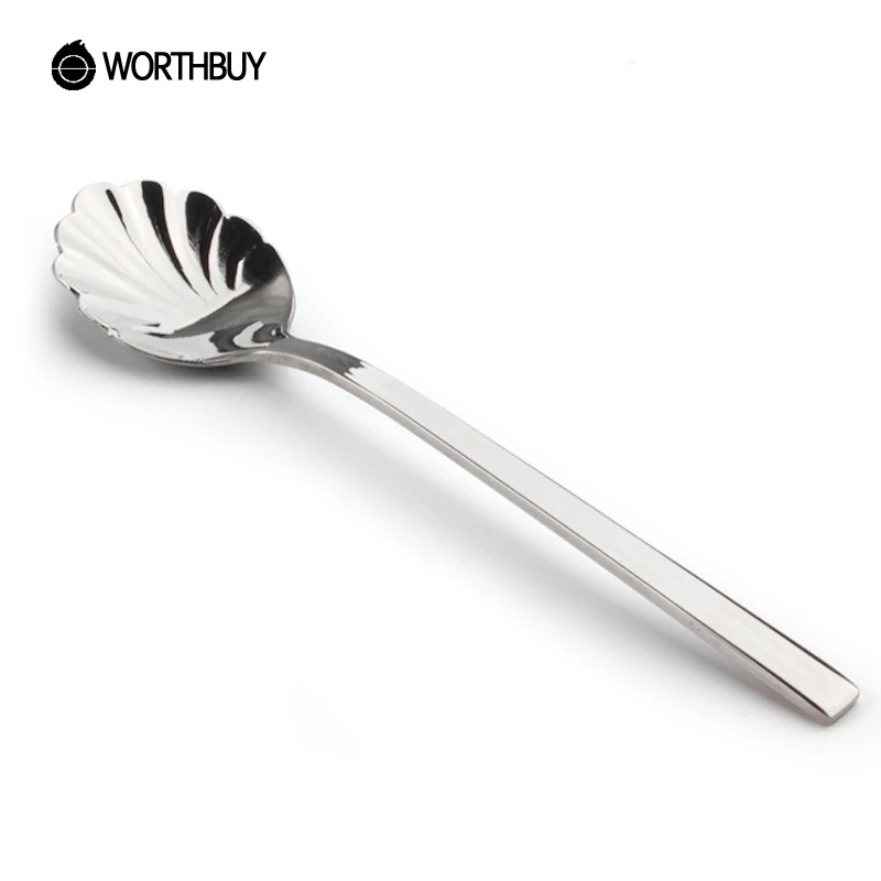 WORTHBUY Западная десертная ложка из нержавеющей стали с длинной ручкой для салата