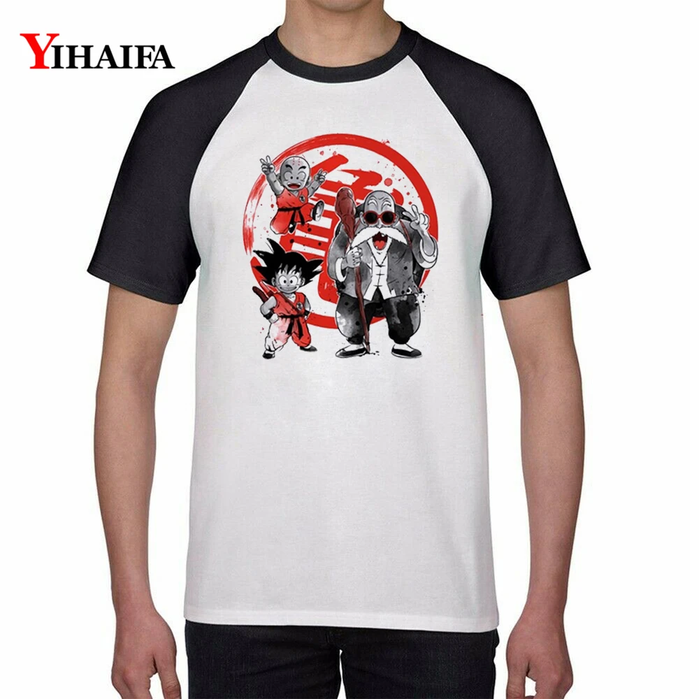 

Men Man T Shirts gym Dragon Ball Z Master Roshi Graphic Tees White Casual Anime Printed Tee Tops Unisex Summer T-shirt