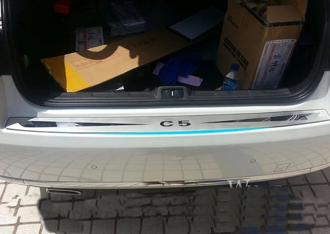 Для Citroen C5 2012 2013 2014 2015 из нержавеющей стали задний бампер багажник Накладка на