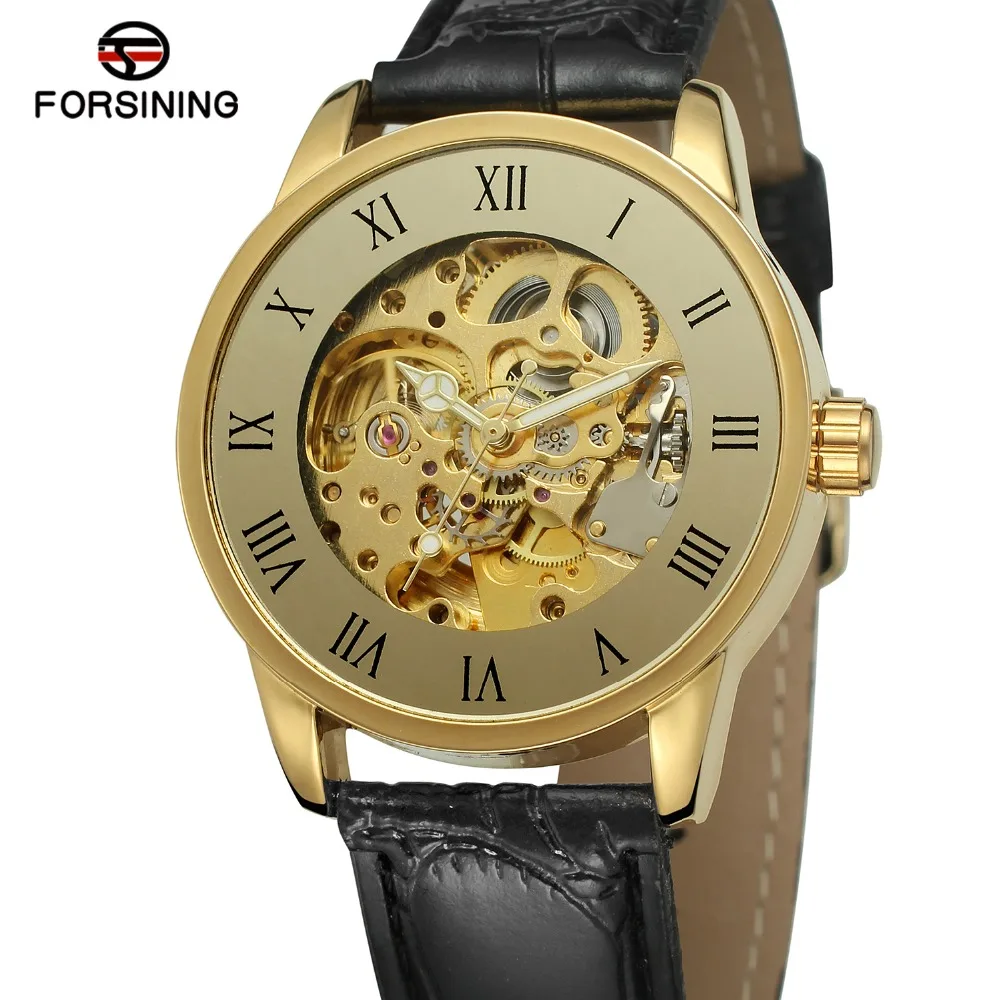 

Forsining 2017 New Men's Casual Style Automatic Movement Skeleton Leather Strap Charming discount Watch with Stone FSG8123M3