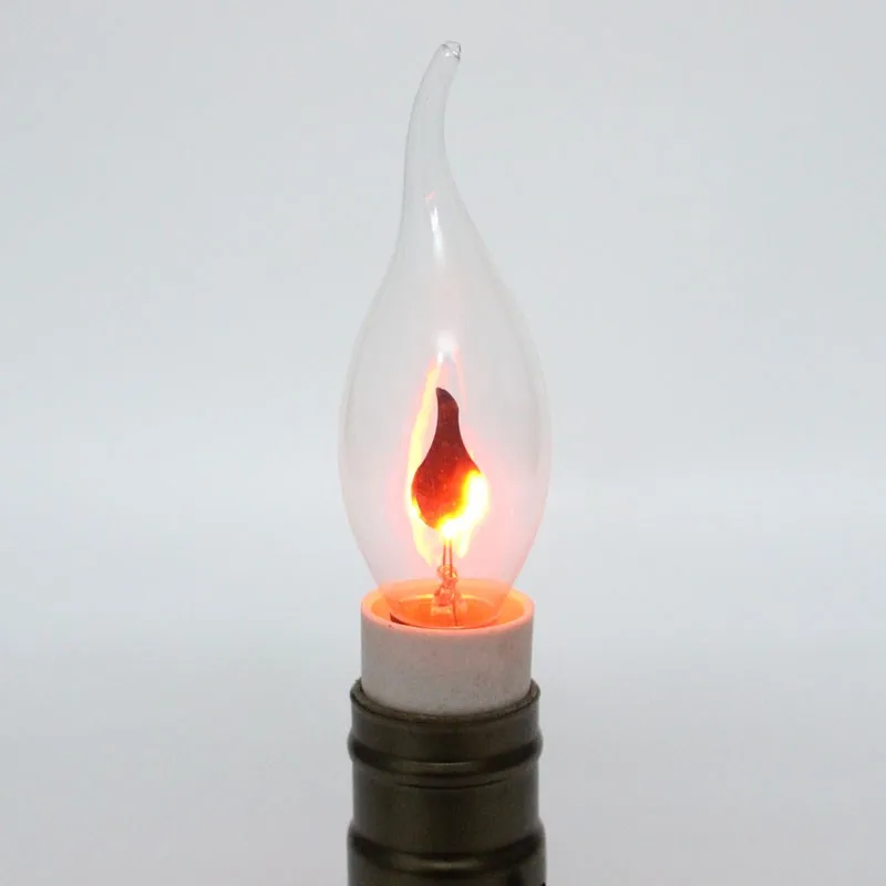 Новая Винтажная лампа накаливания E14 3W AC 220-240V Ретро лампа Эдисона художественное украшение Потяните хвост свеча пламя пузырь для украшения