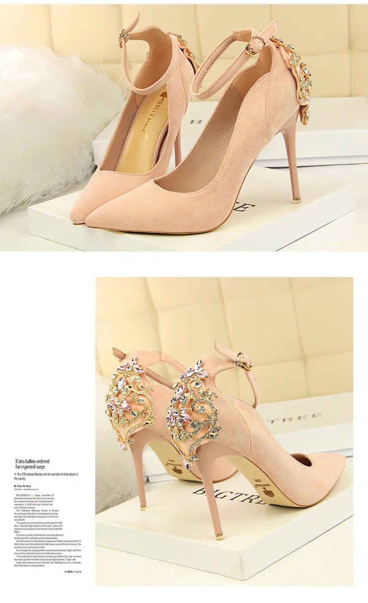 Pointed Pumps Women Shoes 10.5CM Thin Heels