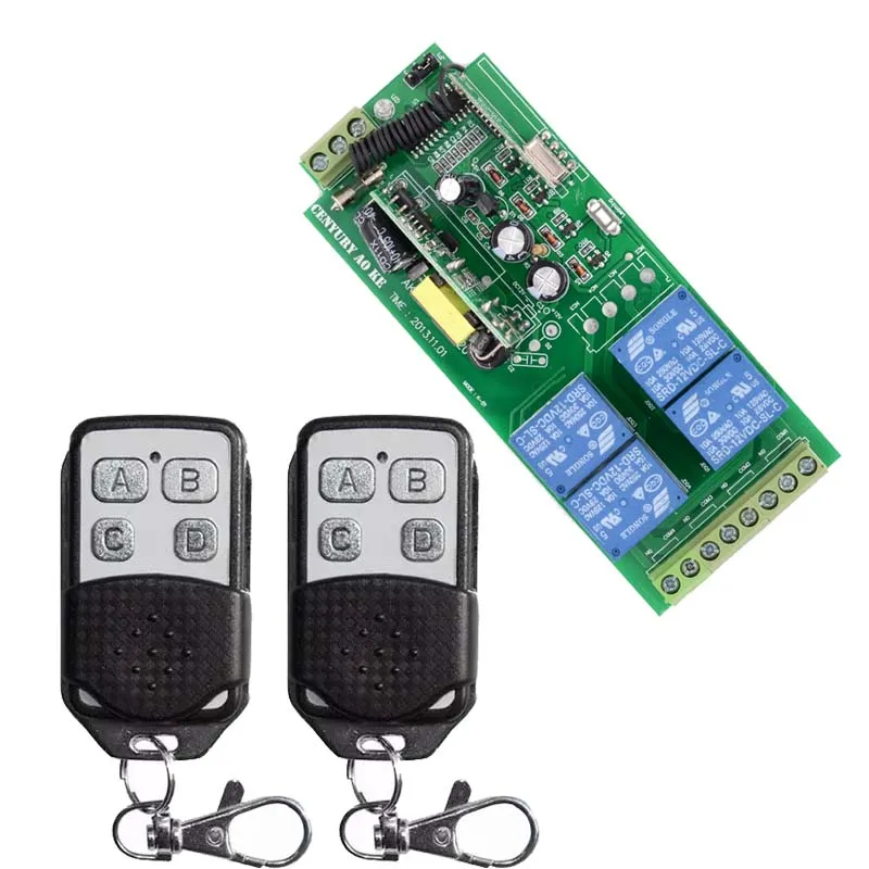 

Smart Home AC 110V 250V 4CH 10A Relay Wireless Remote Control Switch wireless relay 220v 315Mhz 433.92Mhz